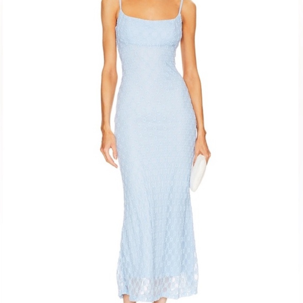 Bardot Light Blue Lace Midi Dress